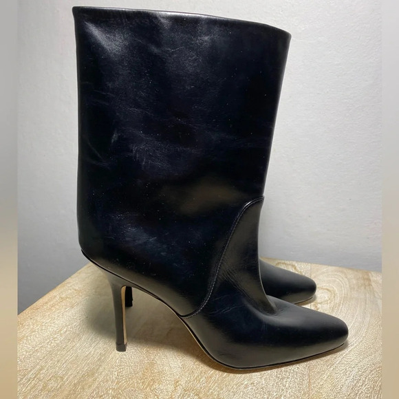 Stuart Weitzman rich leather stiletto boot / bootie size 5 black - Picture 3 of 11